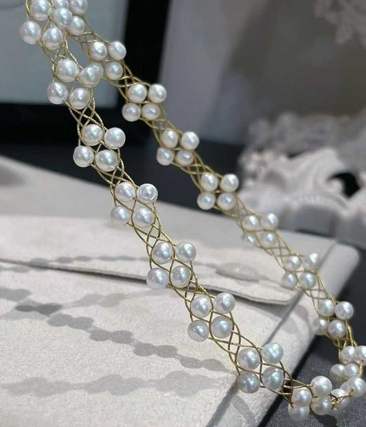 French Lace Woven Pearl Choker