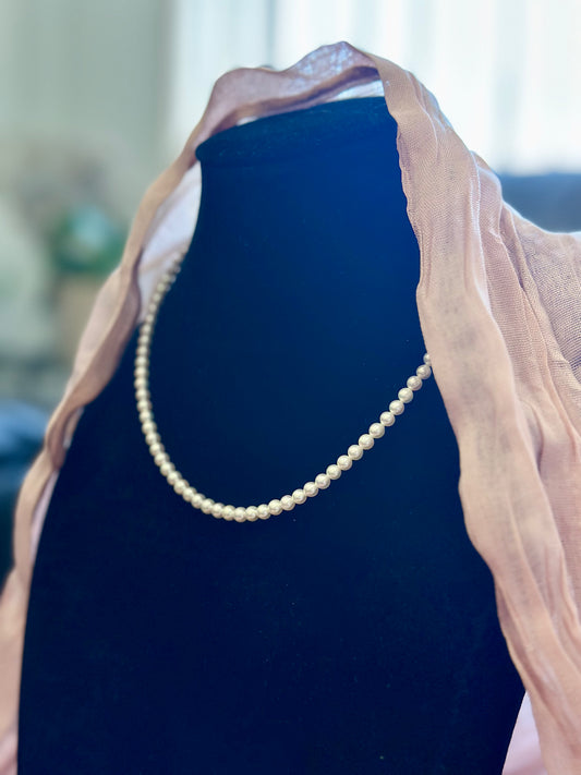 Mini Round Freshwater Pearl Necklace in Sterling Silver | Everyday Minimal Classic