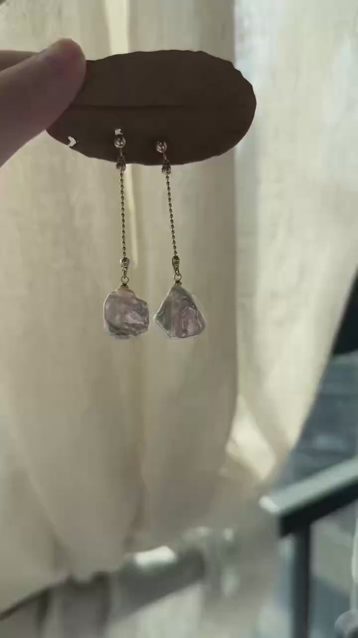 花瓣长链耳环